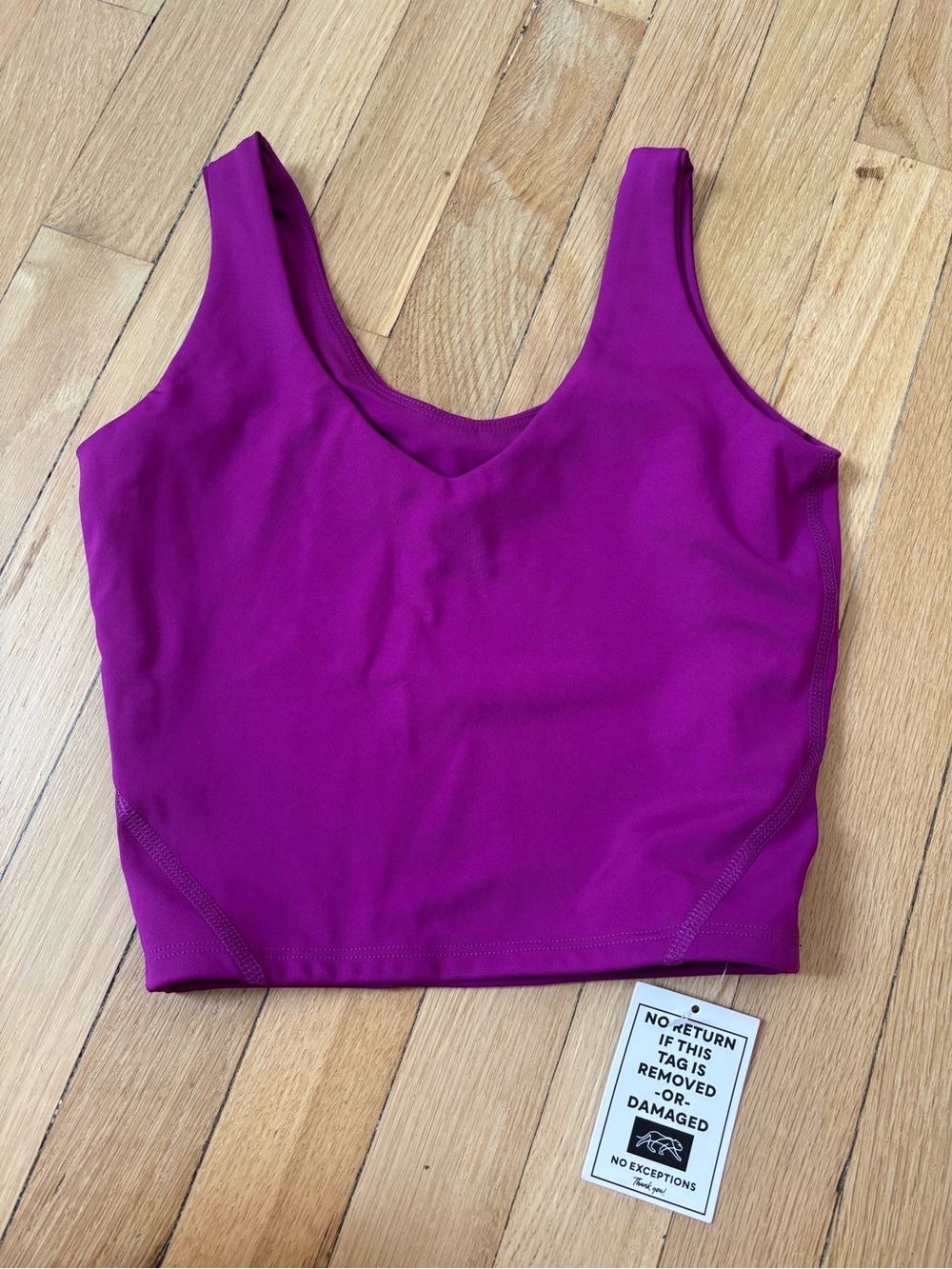 Tiger Friday Women's V-Neck Crop Tank Top in Magenta